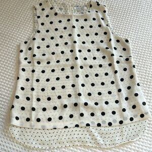 Cream and Black sleeveless dress shirt